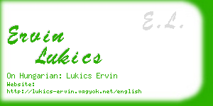 ervin lukics business card